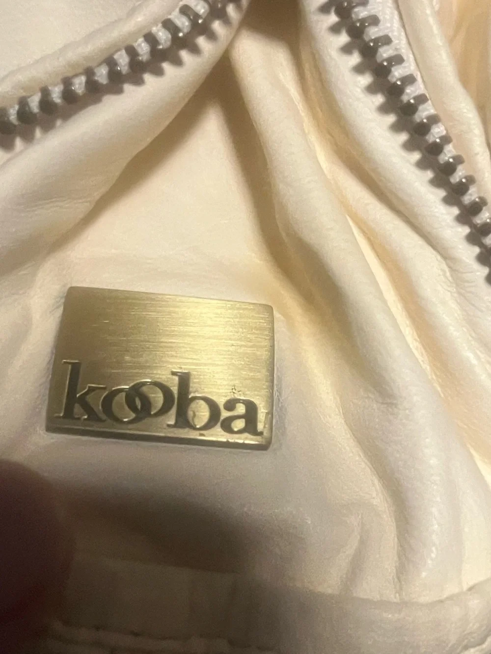 Vintage Kooba Cream Hobo Leather Shoulder Bag
